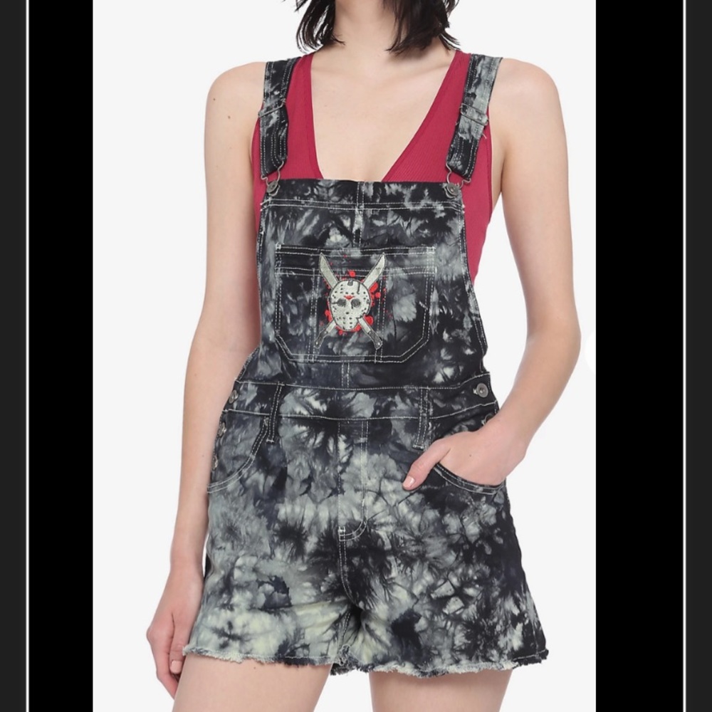 Friday The 13th Tie-Dye Shortalls Overalls NWTs
